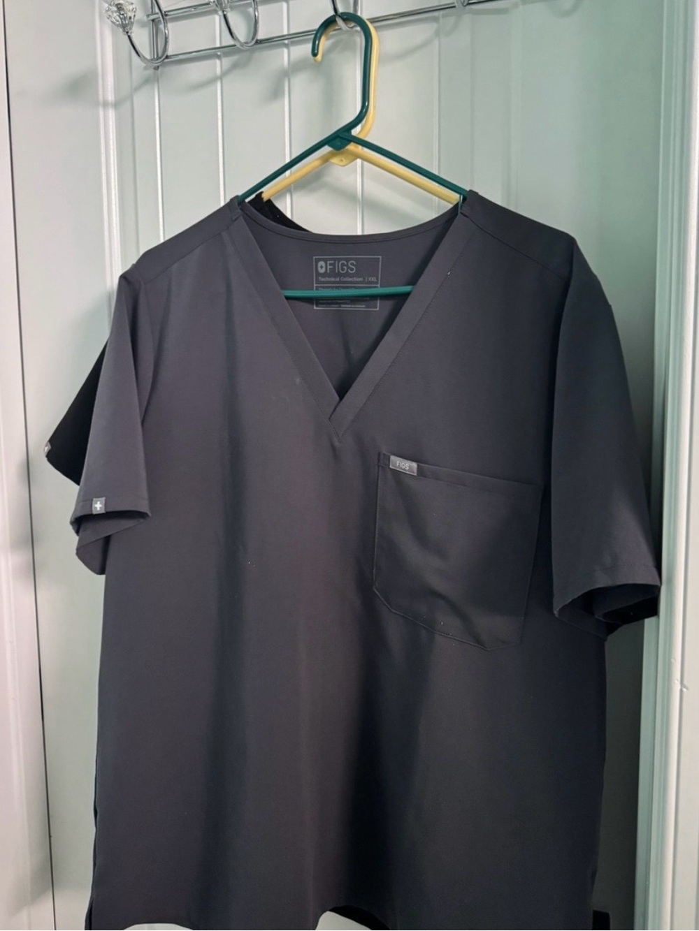 FIGS Grey V-Neck Medical Scrub Top